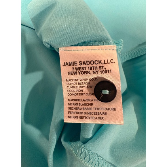 Jamie Sadock Turquoise Sleeveless Collared Button Front Shirt Top Women's Medium - Picture 6 of 8